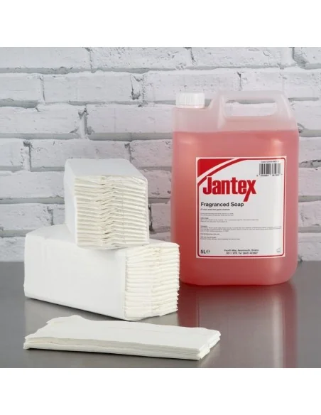 Essuie-mains 2 plis pliage en C 160 feuilles blanc Jantex (Lot de 2355)