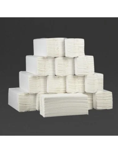 Essuie-mains 2 plis pliage en C 160 feuilles blanc Jantex (Lot de 2355)
