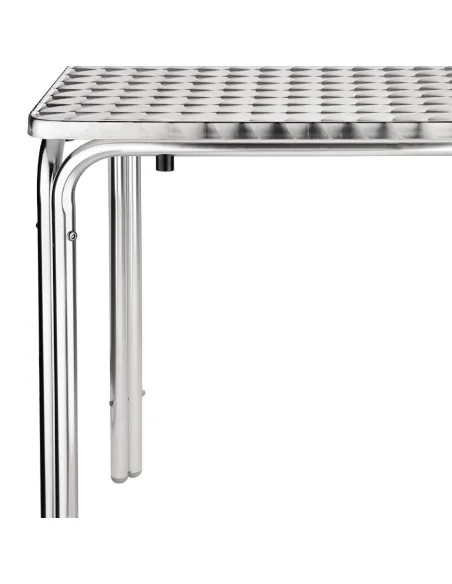 Table carrée inox et aluminium Bolero 600mm