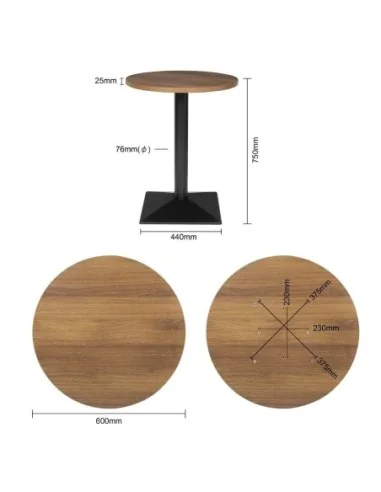 Table ronde Bolero Complete 600mm