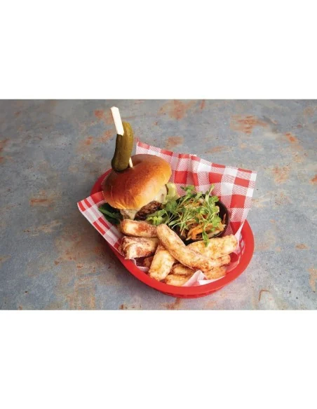 Papier ingraissable vichy rouge 250x250mm lot de 200