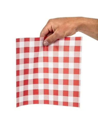 Papier ingraissable vichy rouge 250x250mm lot de 200