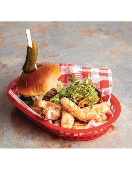 Papier ingraissable vichy rouge 250x250mm lot de 200