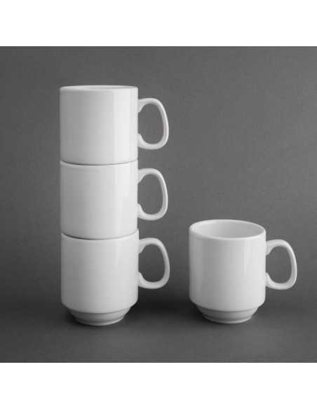 Mugs empilables blancs 284ml Olympia (Lot de 12)
