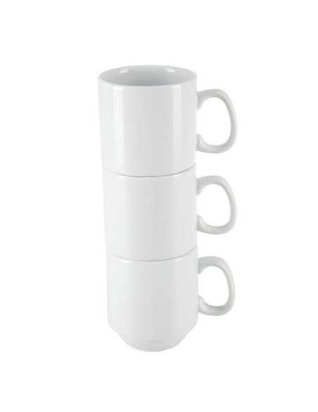 Mugs empilables blancs 284ml Olympia (Lot de 12)