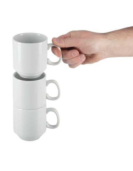 Mugs empilables blancs 284ml Olympia (Lot de 12)