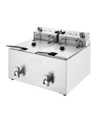 Friteuse électrique double avec minuterie Buffalo 2x8L