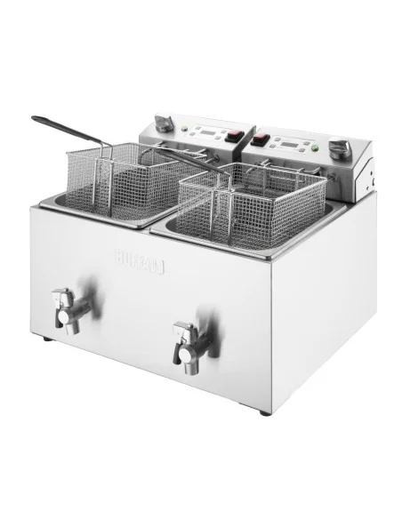 Friteuse électrique double avec minuterie Buffalo 2x8L