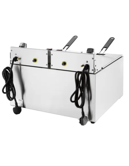 Friteuse électrique double avec minuterie Buffalo 2x8L