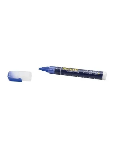 Marqueur craie waterproof Securit (verre+ ardoise) pointe 2-6mm bleu