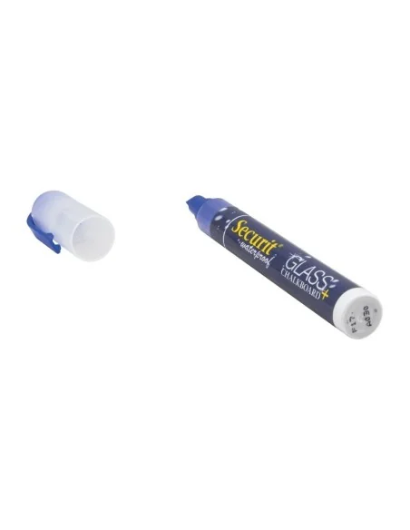 Marqueur craie waterproof Securit (verre+ ardoise) pointe 2-6mm bleu