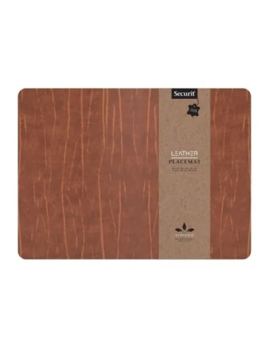 Set de table en cuir recyclé Securit Leather marron