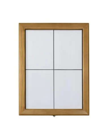 Porte-menu mural à LED blanches en teck Securit 4xA4 