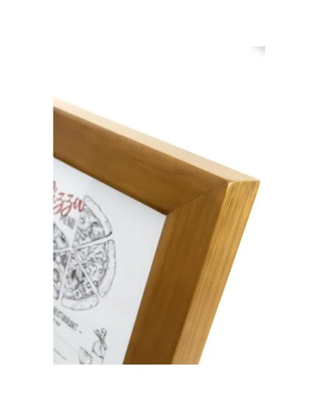 Porte-menu mural à LED blanches en teck Securit 4xA4 