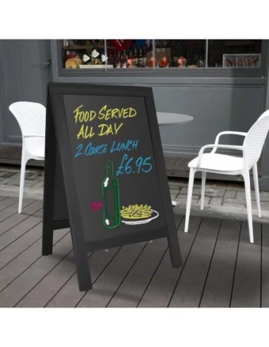 Panneau de trottoir avec cadre en bois noir Olympia 700x1200mm