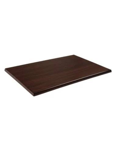Plateau de table rectangulaire pré percé Bolero coloris marron foncé