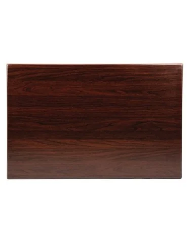 Plateau de table rectangulaire pré percé Bolero coloris marron foncé