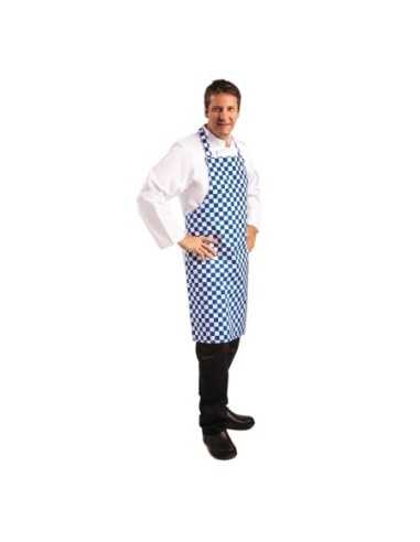 Tablier bavette Whites carreaux bleus et blancs