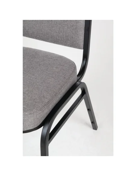 Chaise de banquet avec dossier carré et tissu gris Bolero lot de 4