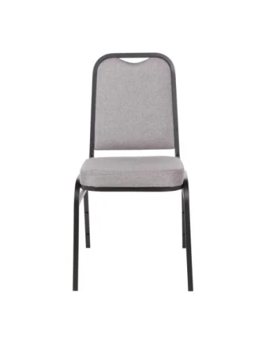 Chaise de banquet avec dossier carré et tissu gris Bolero lot de 4