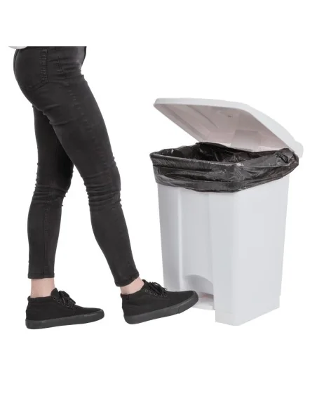 Poubelle de cuisine à pédale Jantex blanche 45L