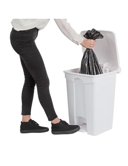 Poubelle de cuisine à pédale Jantex blanche 45L