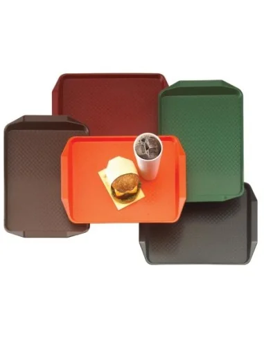Plateau rectangulaire avec poignées en polypropylène Fast Food Cambro rouge 43 cm