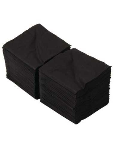 Serviettes cocktail noires 250mm (Lot de 2000)