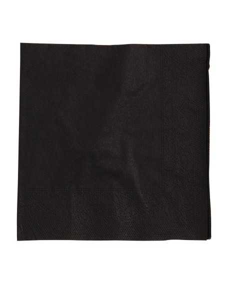 Serviettes cocktail noires 250mm (Lot de 2000)
