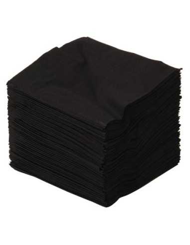 Serviettes cocktail noires 250mm (Lot de 2000)