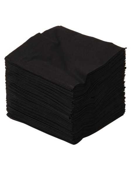 Serviettes cocktail noires 250mm (Lot de 2000)