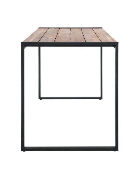 Table de bar industrielle en acier et acacia Bolero 1800x900mm
