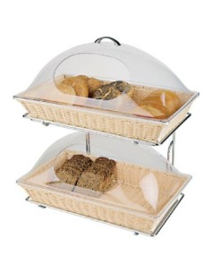 Présentoir chromé 2 niveaux pour paniers APS GN1/1 2