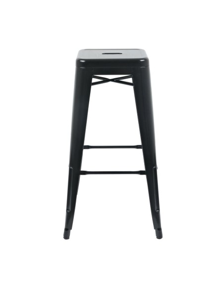 Tabourets hauts en acier galvanisé Bolero Bistro noirs (lot de 4)