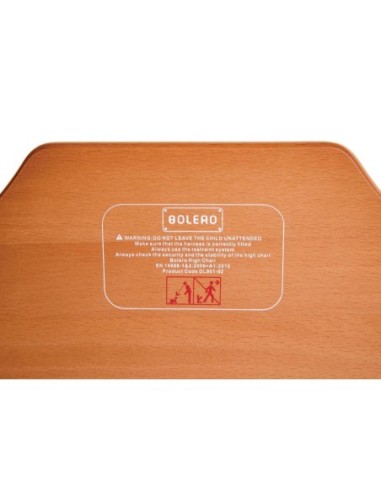 Chaise haute en bois Bolero finition bois foncé