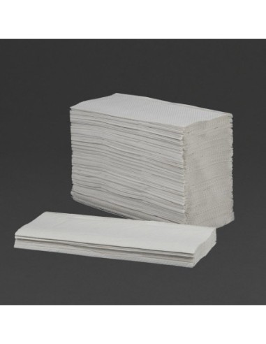 Essuie-mains 1 pli pliage en Z Tork blanc (lot de 12)