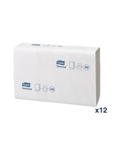 Essuie-mains 1 pli pliage en Z Tork blanc (lot de 12)