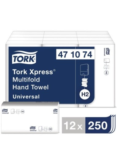 Essuie-mains 1 pli pliage en Z Tork blanc (lot de 12)