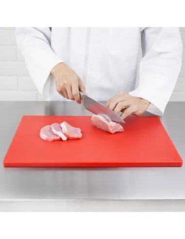 Planche à découper standard épaisse basse densité Hygiplas rouge