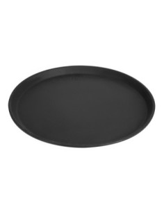 Plateau de service rond fibre de verre antidérapant Camtread Cambro noir 35,5 cm 2