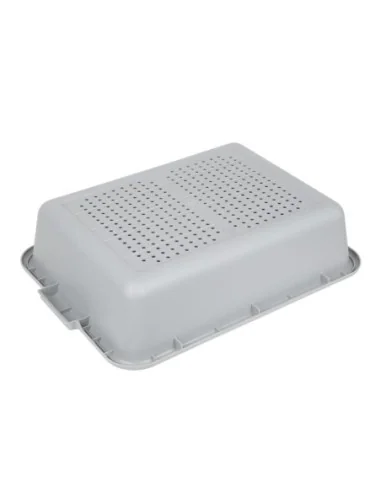 Bac alimentaire perforé en plastique EDLP Vogue gris