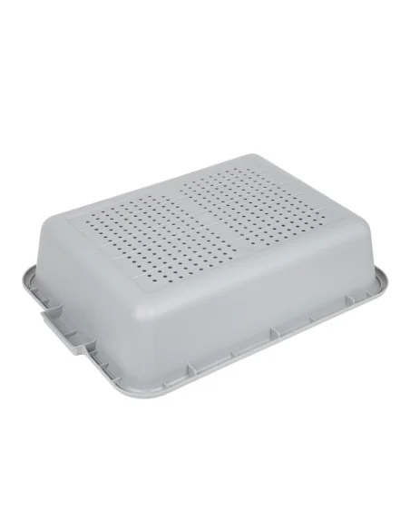 Bac alimentaire perforé en plastique EDLP Vogue gris