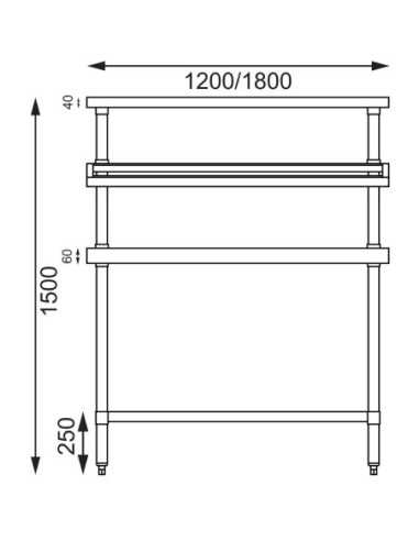 Table de préparation inox avec support bacs GN Vogue