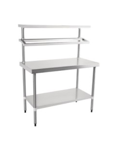 Grande table de préparation inox avec support bacs GN Vogue 2