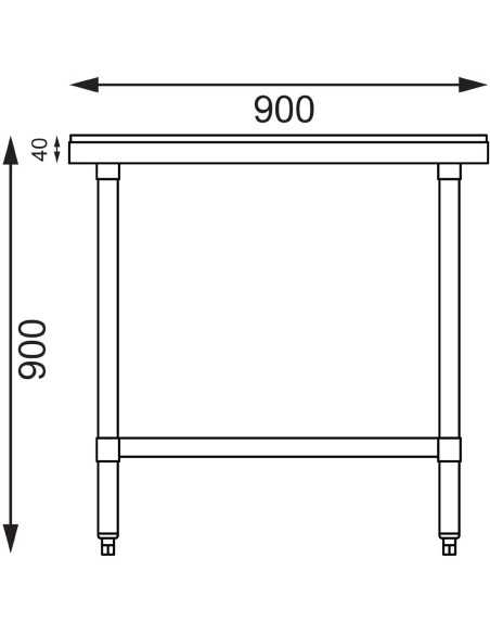 Table de découpe inox Vogue 900mm