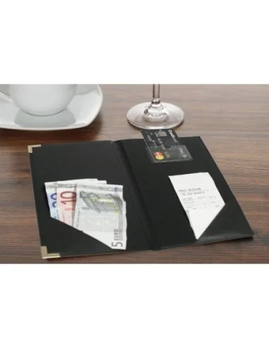 Porte-addition en cuir Securit Classic noir