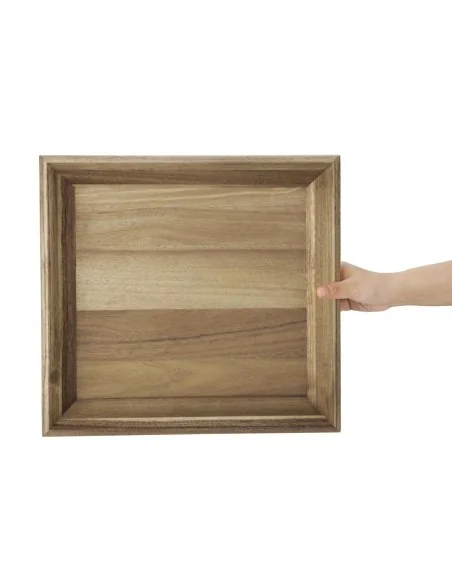 Plateau rectangulaire en acacia Olympia 380x355mm