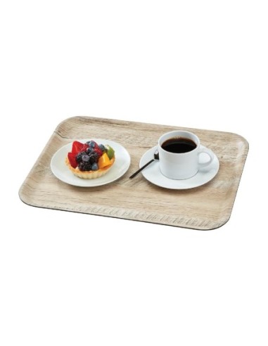 Plateau stratifié surface grainée Madeira Cambro chêne clair 43 cm