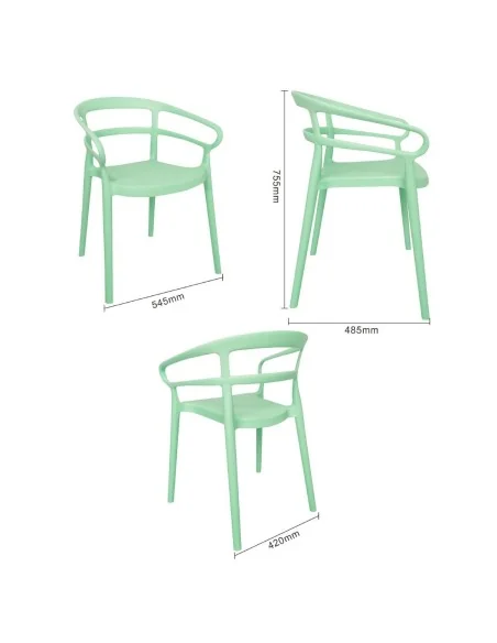 Fauteuils Bolero Mateo Café vert menthe (lot de 2)