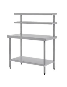 Table inox avec 2 étagères supérieures Vogue 1200mm 2